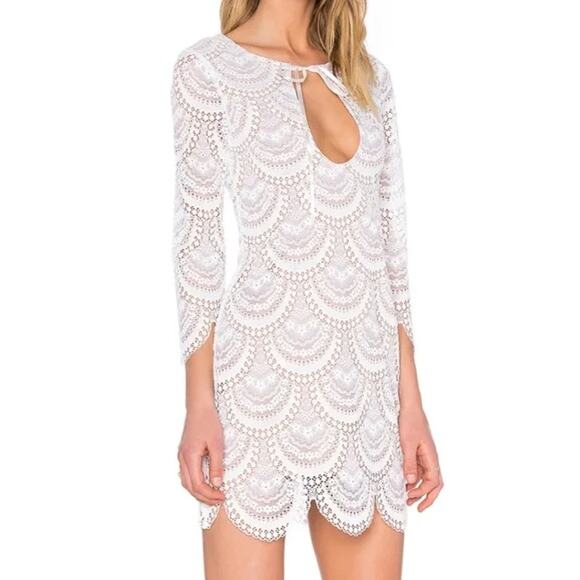 For Love & Lemons White Lace Rosalita Mini Dress Size Small - Picture 4 of 10